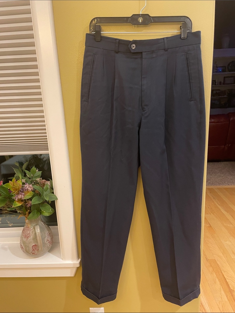 EUC Bugle Boy Navy Pleated Dress Pants